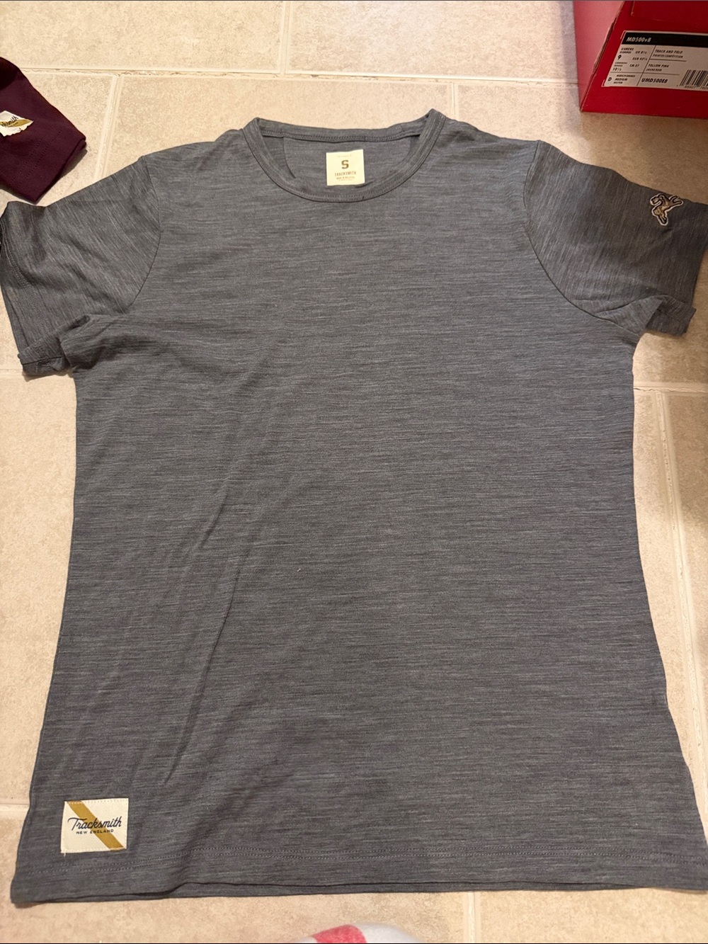 Tracksmith Women's Heather Gray Short Sleeve Harrier Merino Tee
